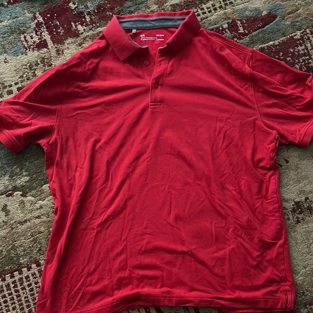Under Armour Red Polo Shirt Sporty Casual Wear